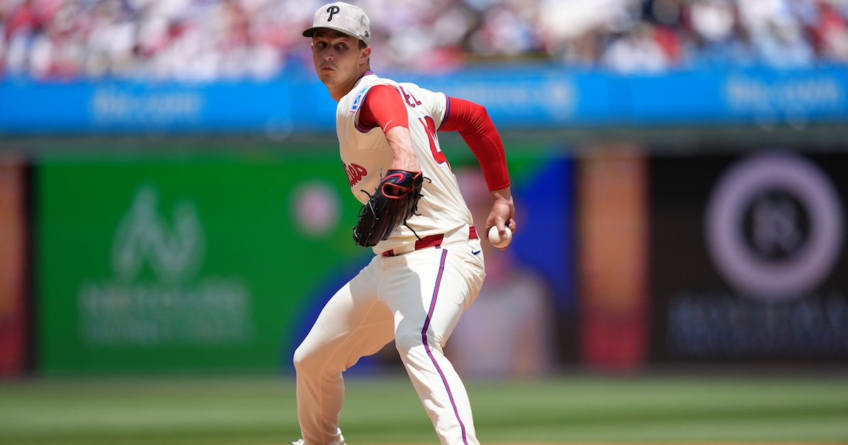 Philadelphia Phillies starting pitcher Mick Abel (40) throws a pitch against the Pittsburgh Pirates in the third inning at Citizens Bank Park.